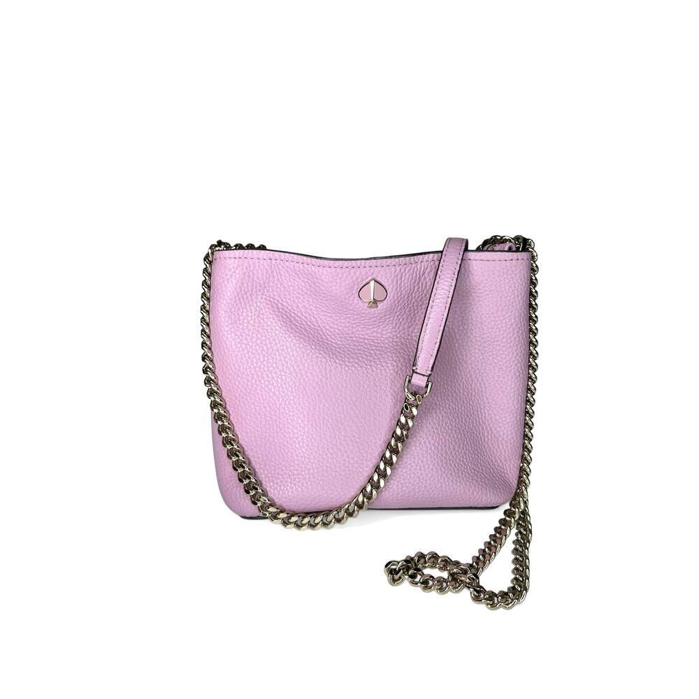 Kate Spade Polly Small Convertible Crossbody Bag Orchid Purple Pebbled Leather